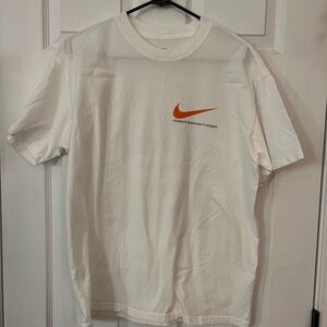 Nike White Tee with Orange Swoosh